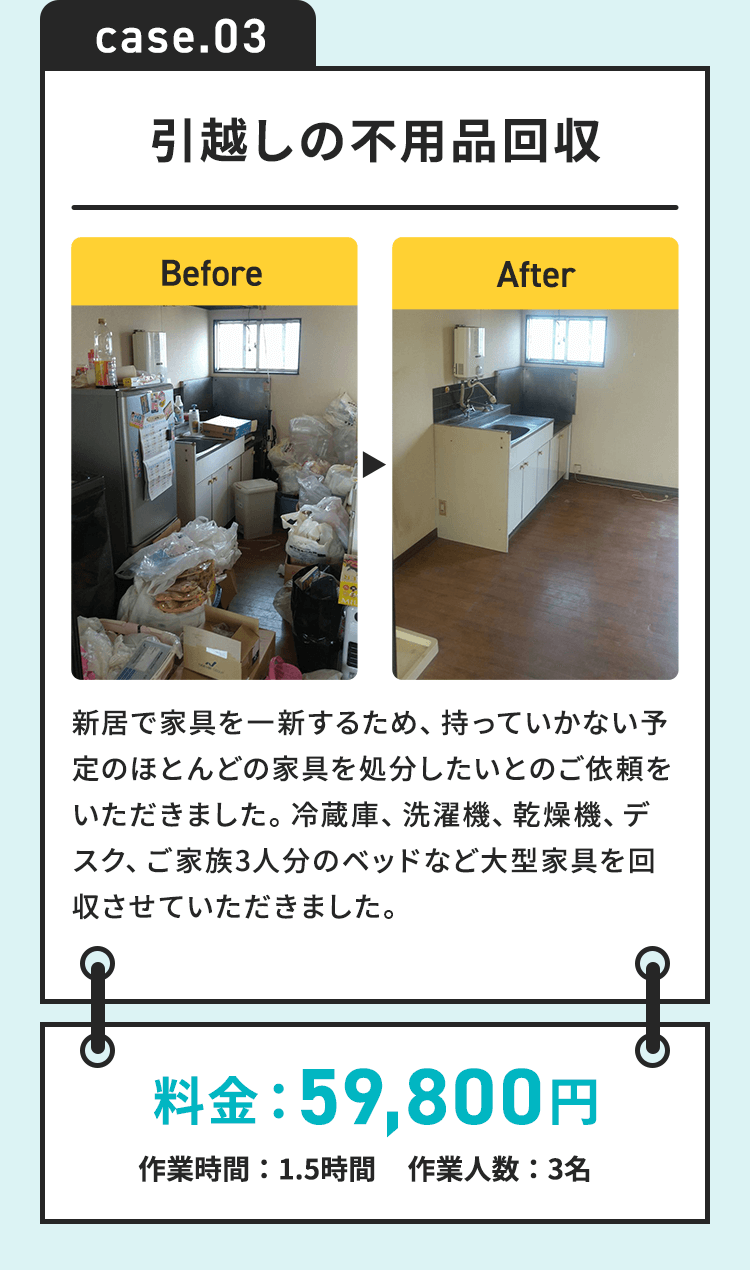 case.03　引越しの不用品回収